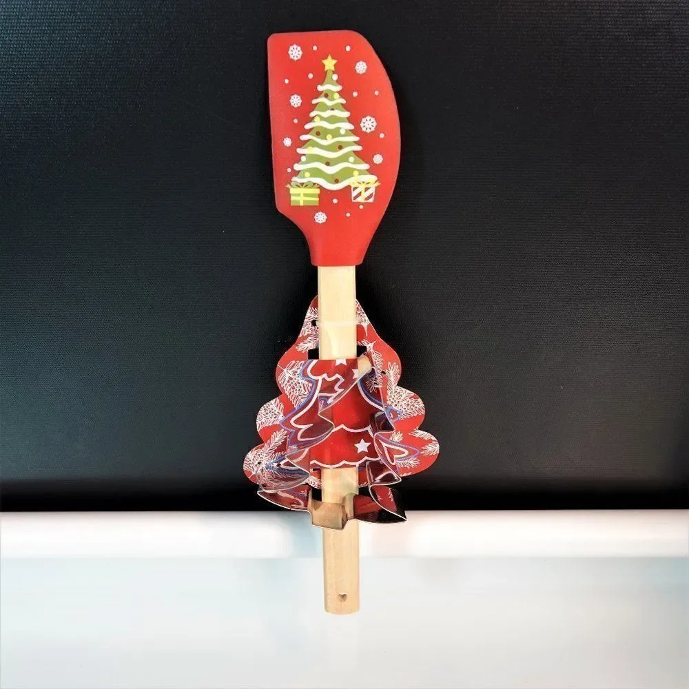 Christmas Silicone Spatula With Cookie Cutter